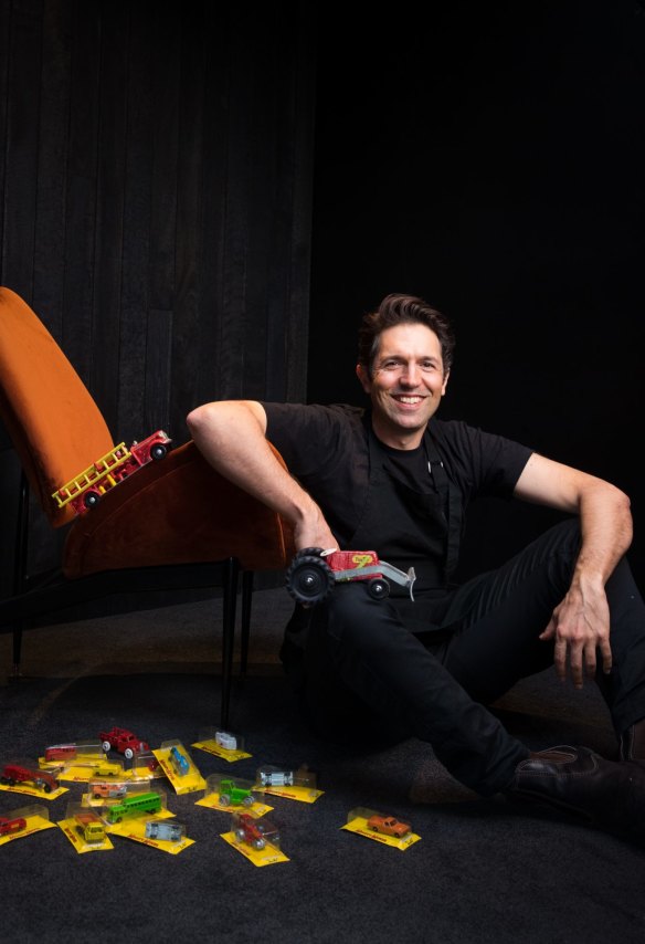 Ben Shewry and his beloved Featherston chair and toys.