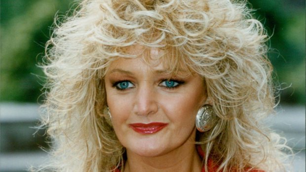 Total Eclipse singer Bonnie Tyler sporting her famous 1980s look. 