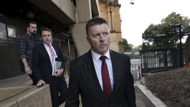 Mike Gallacher outside NSW Parliament in 2014.