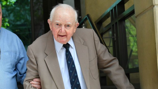 Lawrence Fitzpatrick leaves Melbourne Magistrates Court on Friday.