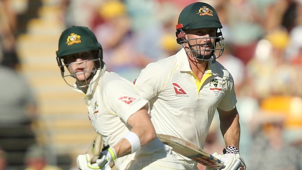 Rescue mission: Steve Smith and Shaun Marsh kept the scoreboard ticking over with their running between the wickets. 