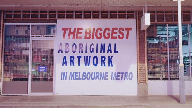 Steven Rhall, The biggest Aboriginal artwork in Melbourne metro, 2014-16.