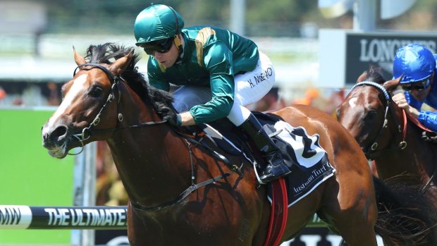 Class act: Pariah takes out to the Canonbury Stakes as a two-year-old.
