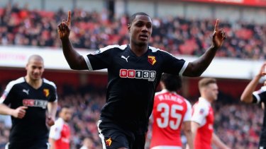 Orion Ighalo opens the scoring for Watford.
