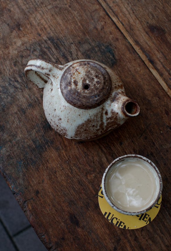 Pot of sticky chai.