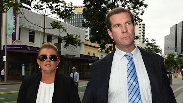Former Billabong chief executive Matthew Perrin, arrives at court in December with his new partner, Belinda Otten (left) and his daughter.
