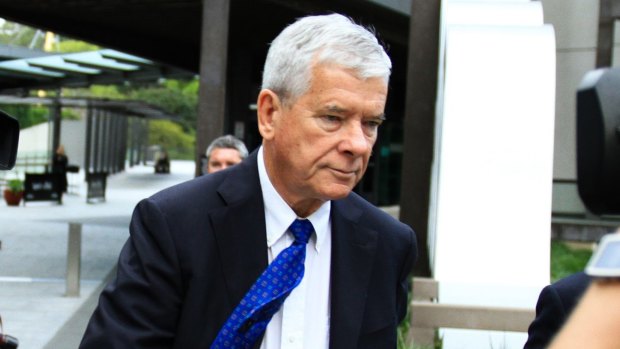 Brisbane Grammar School board of trustees chairman Howard Stack leaves the Brisbane hearings of the Royal Commission in to Institutional Responses to Child Abuse.
