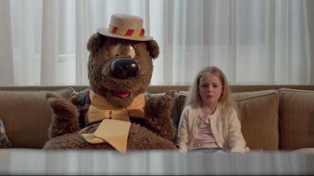 Humphrey B. Bear features in the new ad opposing funding cuts to the ABC.