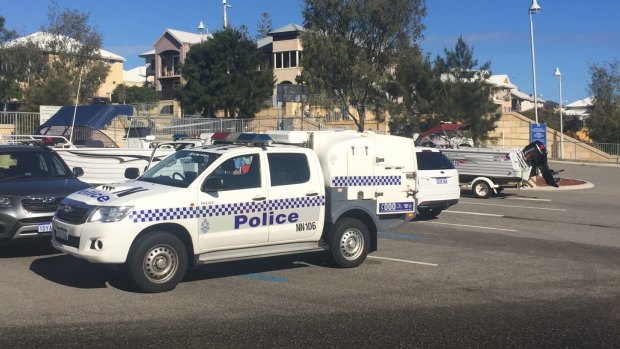 Police at the scene at Mindarie.