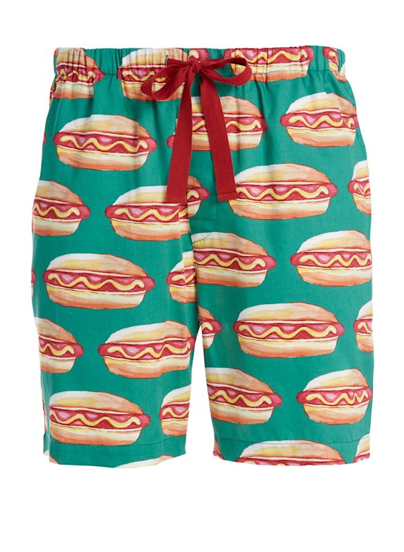 Mens Hot Dog mid short, $49.95 from Peter Alexander, <a href="http://www.peteralexander.com.au/shop/en/peteralexander/men/pyjama-shorts-106575--1/mens-hot-dogs-mid-short" target="_blank">peteralexander.com.au</a>.