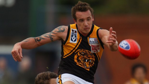 Former West Coast Eagle Ben Sharp playing for Werribee in a VFL semi-final against Casey in 2011.