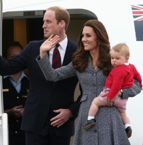 The Duchess of Cambridge wears a favourite Michael Kors coat in Canberra, 2014. 