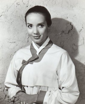 Anna Kashfi as she appeared in the 1957 film <i>Battle Hymn</i>.