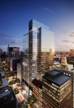 AMP Capital and UniSuper have bought a 49.5 pc stake in the $1.9b Wynyard Place project by Brookfield.