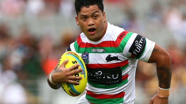 Issac Luke of the Rabbitohs in action against the Cowboys.