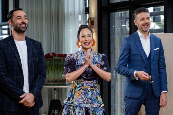 The three MasterChef judges at Stokehouse restaurant.