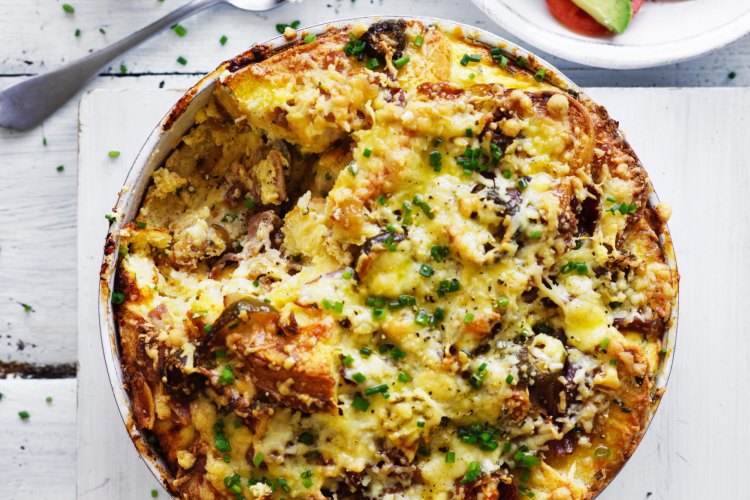 Helen Goh's bacon, cheddar and pickled jalapeno bread pudding recipe.