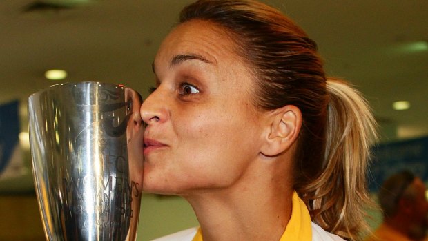 Magic Matildas: Australian captain Melissa Barbieri with the Asian Cup in 2010.