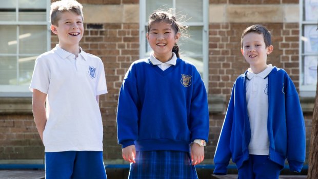 Summer Hill Public School year 4 students Ben Ryan, Sooyeon Kim and Christian Burger sat the opportunity class test on Wednesday.