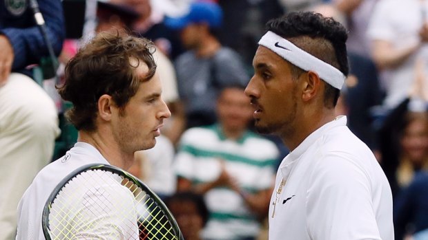 Kyrgios and Andy Murray after the Scot's win at Wimbledon this year.