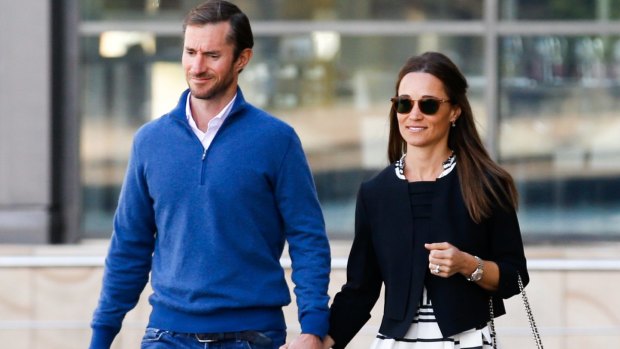 Pippa Middleton and James Matthews in Sydney on Wednesday morning. 