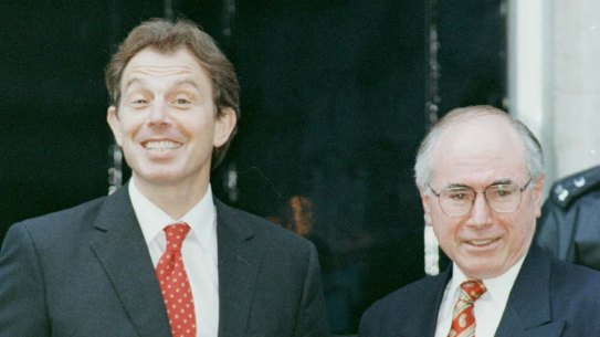 Tony Blair and John Howard, key allies in the Iraq invasion, in London in 1997. 