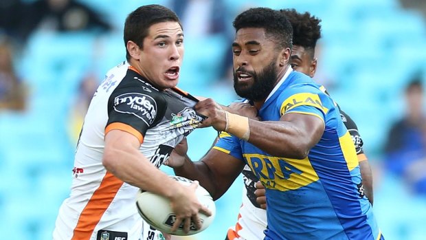New teammates: Mitchell Moses and Michael Jennings are now on the same team at Parramatta.