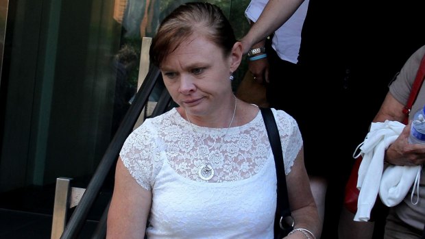 Bridget's mother Alaina Wright at NSW Coroner's Court in Glebe on Monday.