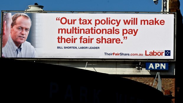 Get the message: A Labor Party billboard displayed on General Holmes Drive.