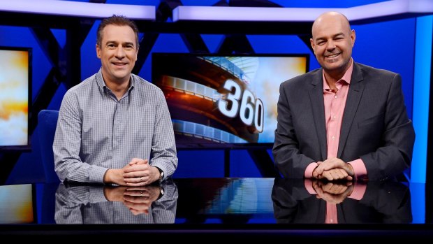 Fox Sports football commentators Gerard Whateley and Mark Robinson. Robinsons's comments on Collingwood forward Alex Fasolo brought a Twitter storm of abuse.