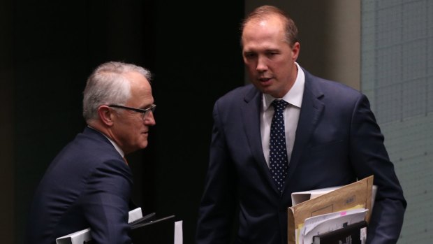 Immigration Minister Peter Dutton and Prime Minister Malcolm Turnbull.