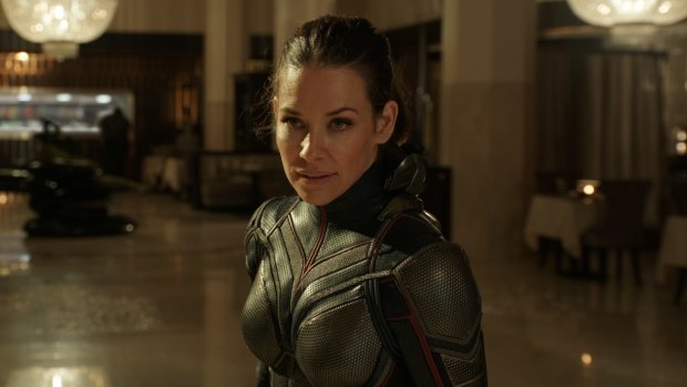 Evangeline Lilly as The Wasp/Hope van Dyne in Ant-Man and the Wasp.