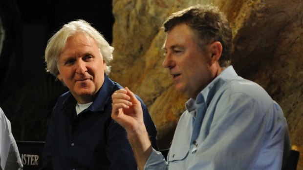 Andrew Wight (right) with James Cameron in 2011.
