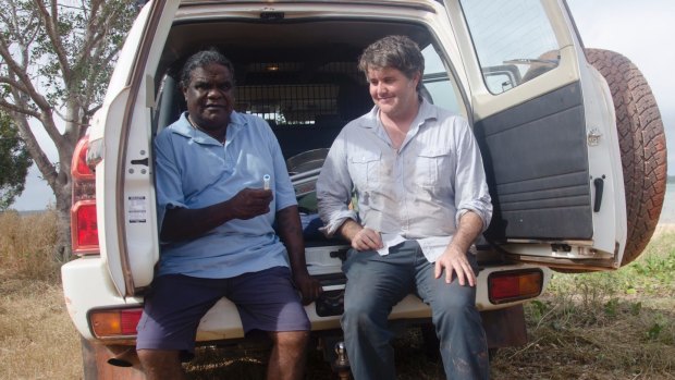 Biological anthropologist Michael Westaway from Griffith University obtains a saliva sample from Thanakwith elder Thomas Wales in Cape York.