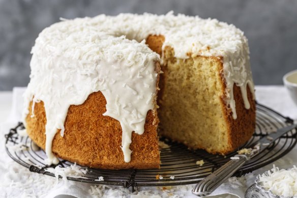 Jill Dupleix's rose, lime and coconut chiffon cake.