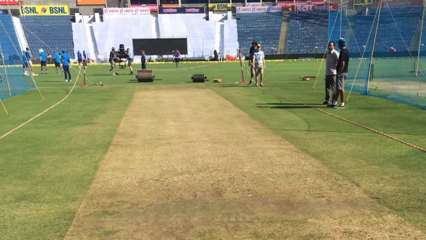 The dry Pune pitch.