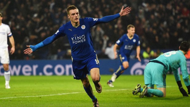 In top form: Jamie Vardy of Leicester City has had a great start to the EPL season.