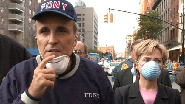 Rudy Giuliani with Hillary Clinton the day after 9/11.