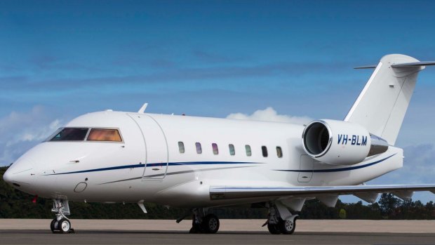 The corporate jet, a Challenger 604, to take Johnny Depp's dogs out of the Gold Coast.