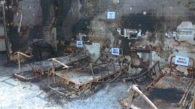 A room at the Quakers Hill nursing home after the fire of November 18, 2011.