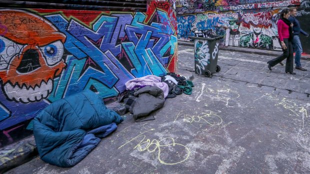 People sleeping rough in Melbourne.