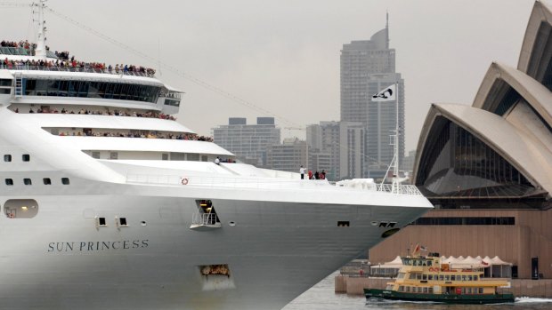Sun Princess on a visit to Sydney Harbour: now taking the combined families on a trip out of Perth.