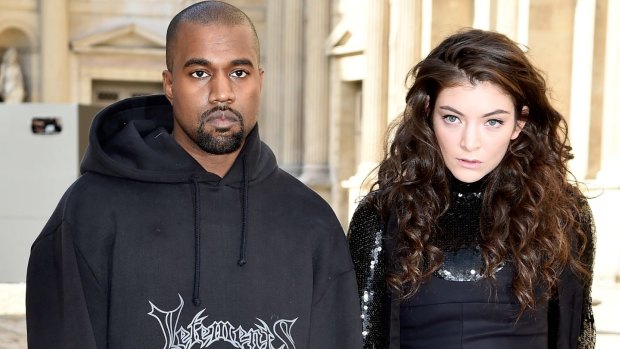 Kanye West and Lorde attend the Christian Dior show as part of the Paris Fashion Week earlier this year.