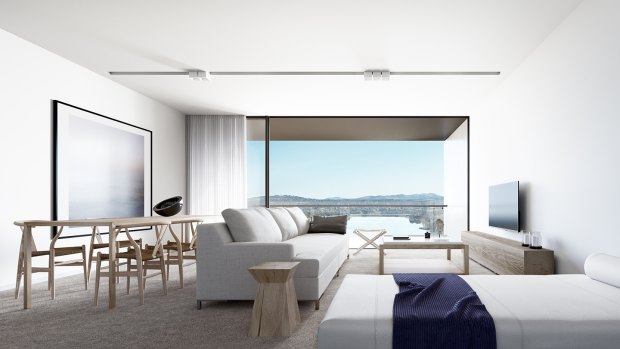 Artist's impression of open-plan living at Cirrus. 