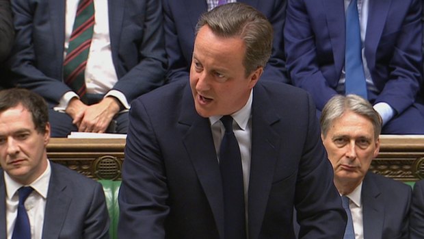 David Cameron, addresses the House of Commons in London, decrying spate of racism. 