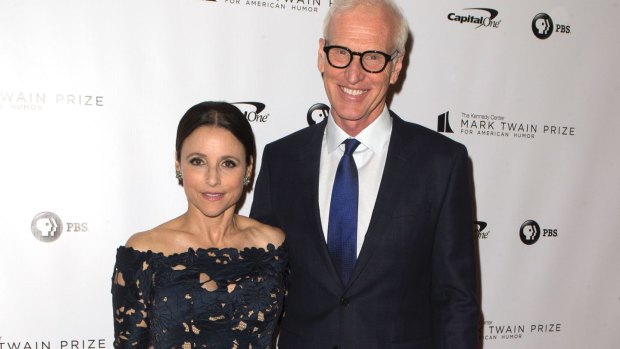 Julia Louis-Dreyfus with her husband Brad Hall at the Kennedy Center for the Performing Arts for the 21st Annual Mark Twain Prize for American Humor on Sunday.