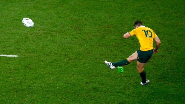 Bernard Foley kicks Australia to victory over Scotland.