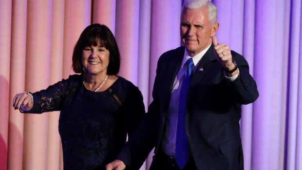 Vice-President-elect Mike Pence and his wife Karen Pence.