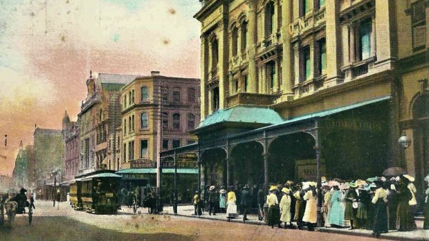 Then: The audience waits for a matinee at the Criterion Theatre in Sydney in 1907. It was the site of the first film screening in the city.
