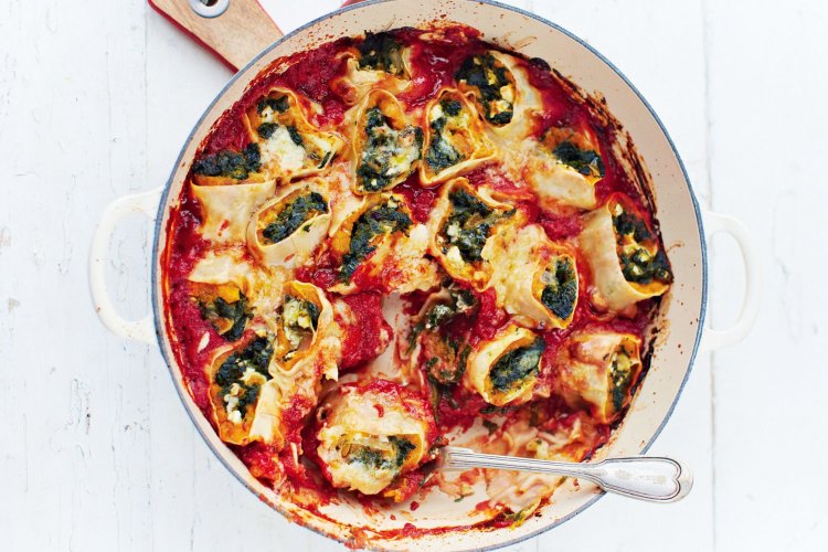 Jamie Oliver's squash and spinach pastarotolo.